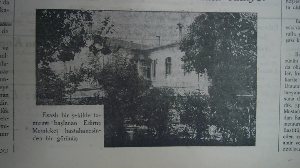 Dr. Rıfat Osman Bey ve Edirne Memleket Hastanesi 