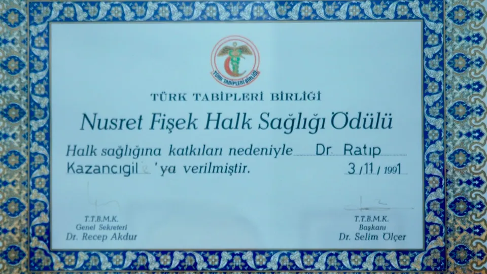 Nusret Fişek Halk Sağlığı Hizmet Ödülü ve Dr. Ratip Kazancıgil