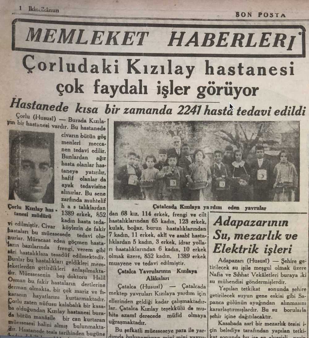 Resim 5: Son Posta gazetesinde Çorlu Kızılay Hastanesi ile ilgili çıkan haber