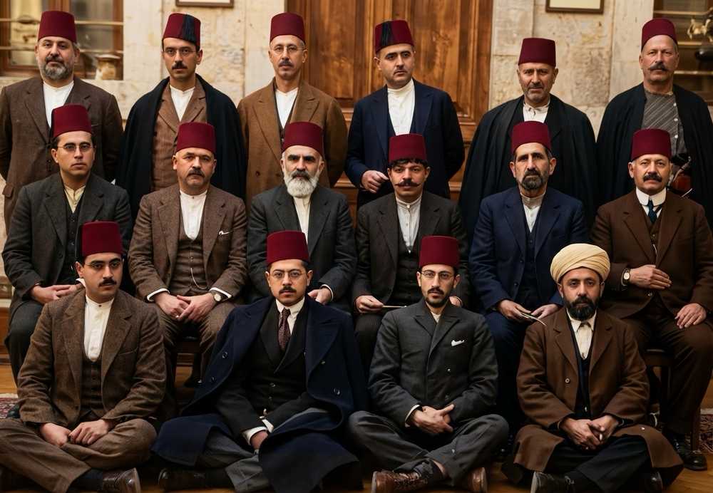 Resim-1: Girit Hanya Mevlevihanesi esirlerinden hazır bulunanlar. Salı 10 Ocak 331 (1923)